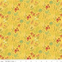 Indigo Garden- Scattered Floral- Yellow